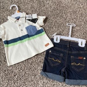 NWT 7 for all mankind outfit size 12 months